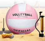 Volleyball, Soft Touch Beach Volleyball, Größe 5 Beachvolleyball, Beach Volley-Ball Indoor Outdoor Mit Netz Und Pumpe, Outdoor Und Indoor Für Pool, Strand, Fitnessstudio, Sporthallen
