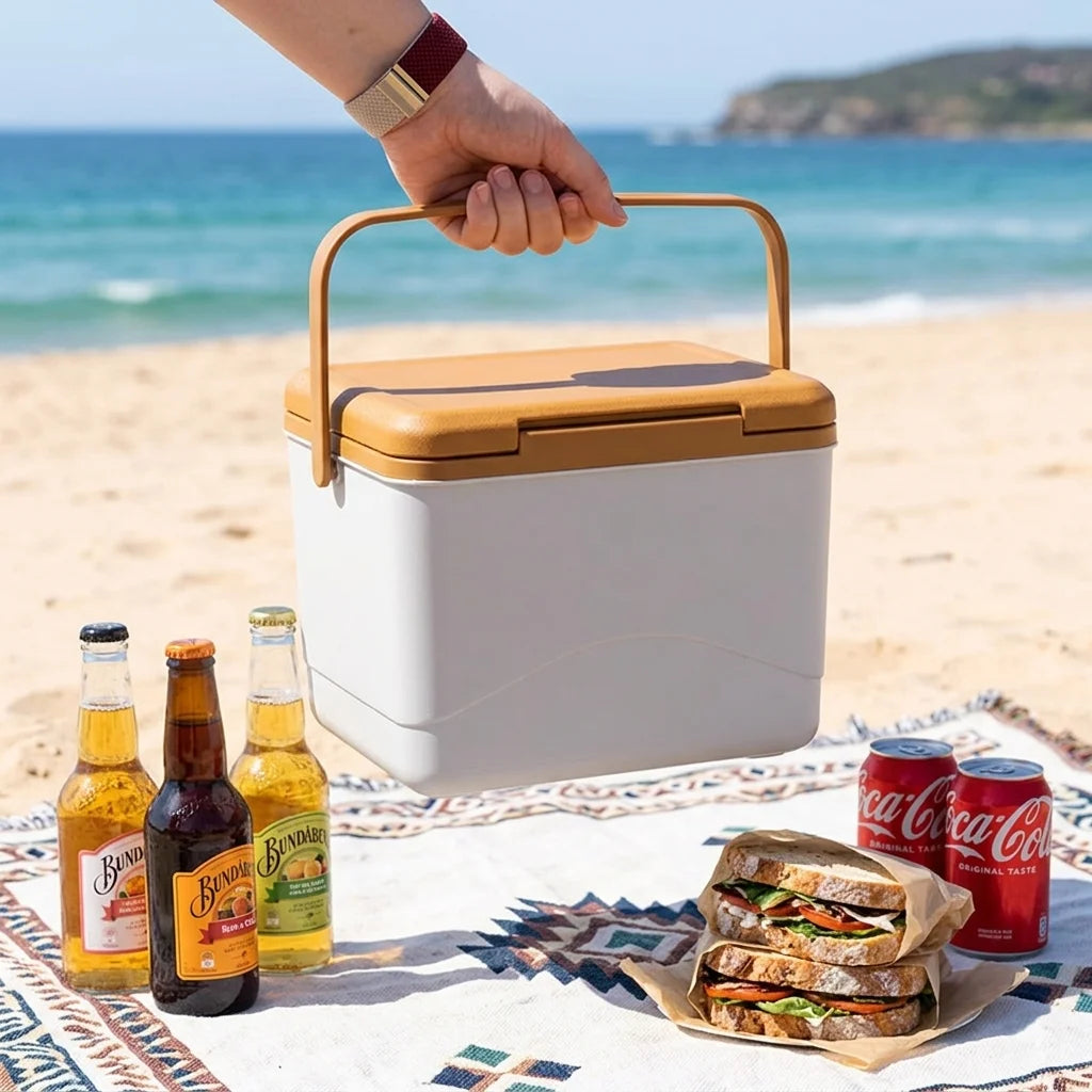 Custom Logo 5L Small Cooler Box with Handle Portable Insulated Ice Chest for Picnic Mini Plastic Promotional Cool Box for Gifts