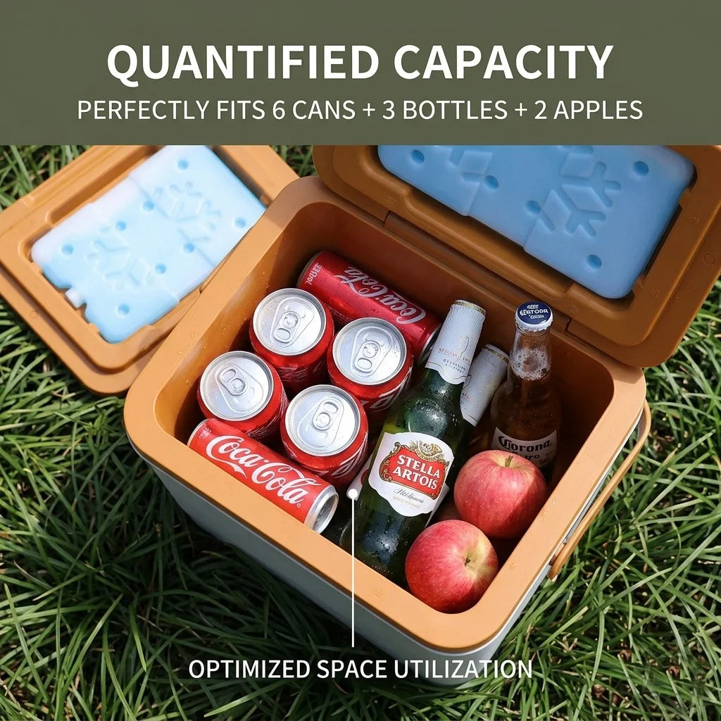 Custom Logo 5L Small Cooler Box with Handle Portable Insulated Ice Chest for Picnic Mini Plastic Promotional Cool Box for Gifts