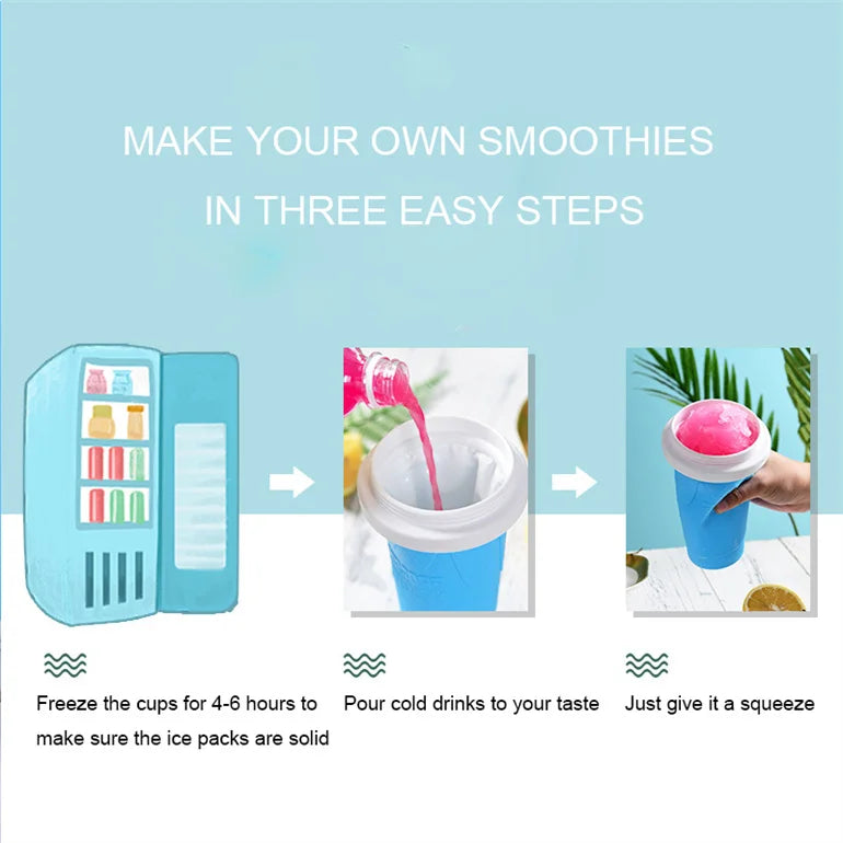 Eco Friendly TIK TOK Quick Frozen Magic Slushy Maker Cup Ice Cream Slushy Maker Silicone Cup Mugs Giveaways Contemporary 210Ml