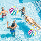 Inflatable Design Inflatable Beach Ball Striped Pattern Transparent Material Colorful Striped Ball Fun Sports Props