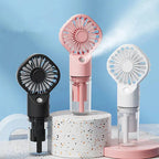 Portable Handheld Spray Fan Mini Humidifier Fan 4 Speeds Wind USB Rechargeable Water Spray Mist Fan Outdoor Stroller Small Fan