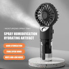 Portable Handheld Spray Fan Mini Humidifier Fan 4 Speeds Wind USB Rechargeable Water Spray Mist Fan Outdoor Stroller Small Fan