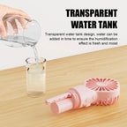 Portable Handheld Spray Fan Mini Humidifier Fan 4 Speeds Wind USB Rechargeable Water Spray Mist Fan Outdoor Stroller Small Fan