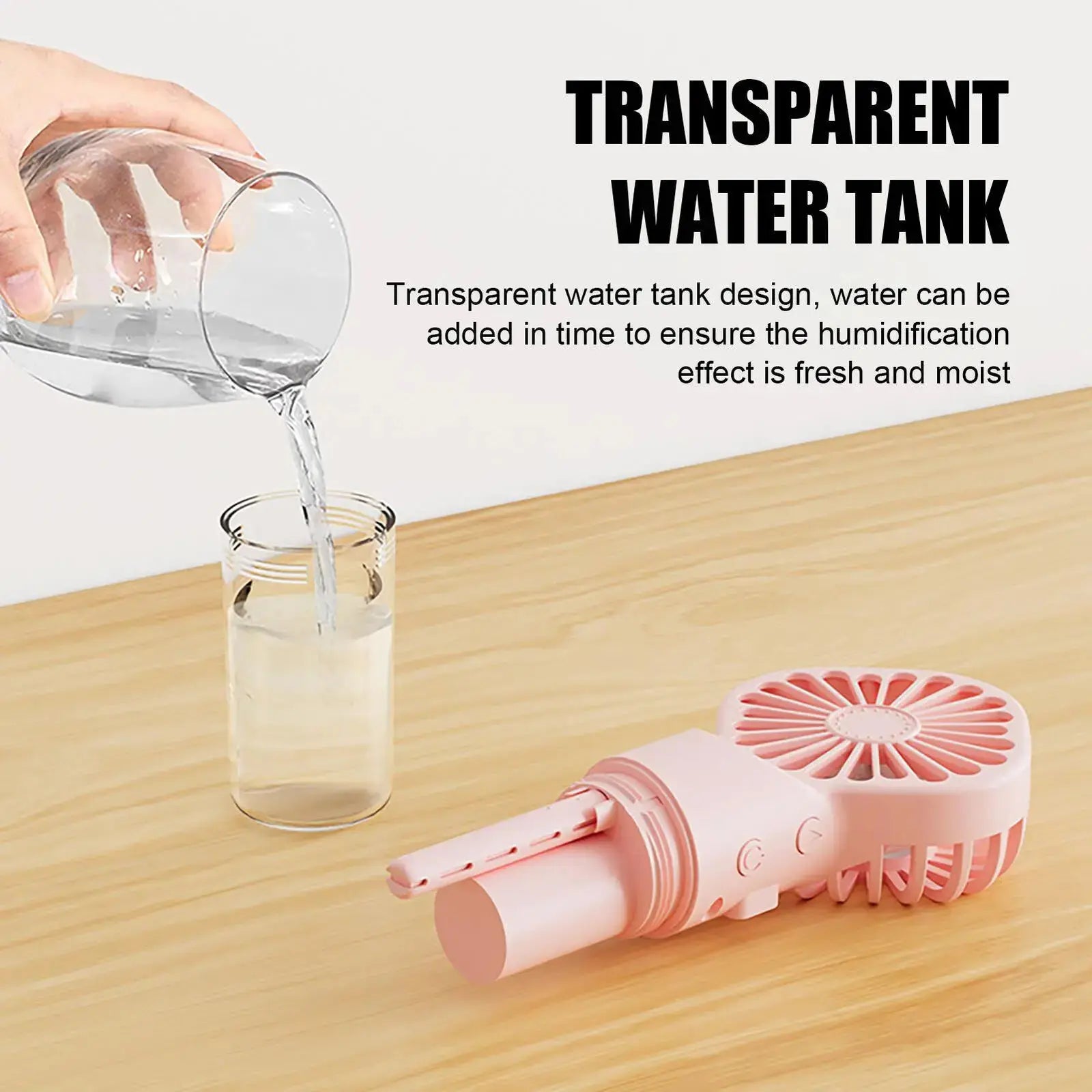 Portable Handheld Spray Fan Mini Humidifier Fan 4 Speeds Wind USB Rechargeable Water Spray Mist Fan Outdoor Stroller Small Fan