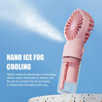 Portable Handheld Spray Fan Mini Humidifier Fan 4 Speeds Wind USB Rechargeable Water Spray Mist Fan Outdoor Stroller Small Fan
